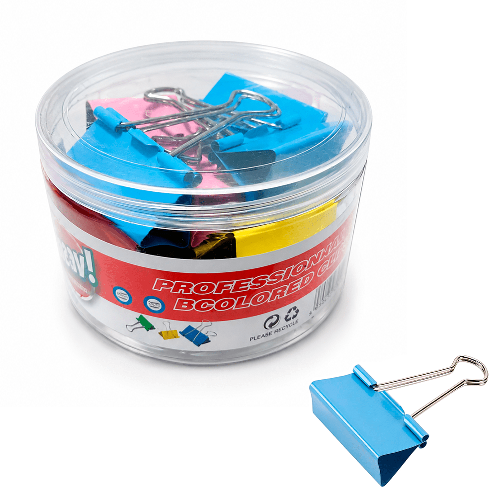 Doble Clip Sujetapapeles 51 mm. Colores 12 Unidades1