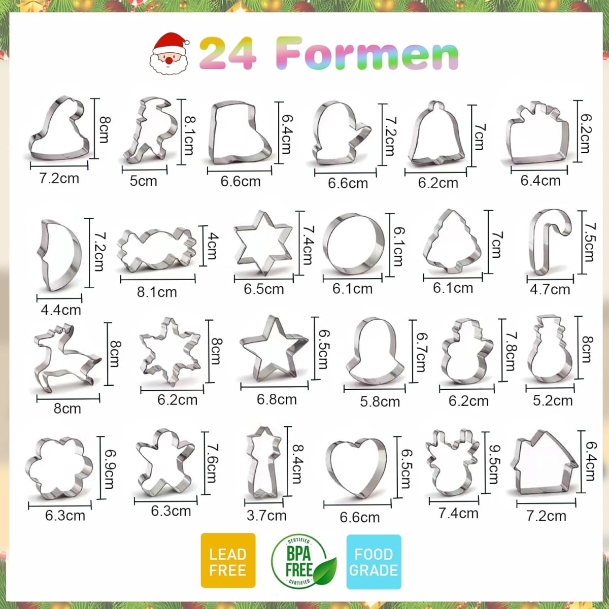 Set Cortadores Calendario de Adviento 24 Piezas Metálico4