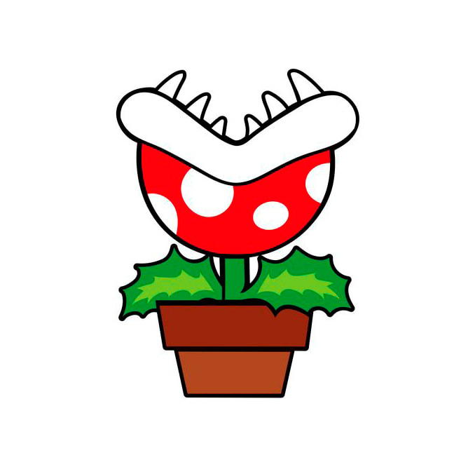 Cortador + Marcador Planta Piraña Mario Plástico3