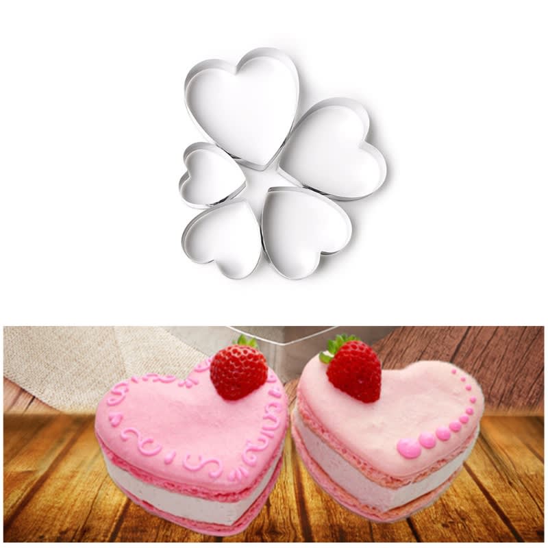 Set Cortadores Metálicos Corazones 5 Piezas2