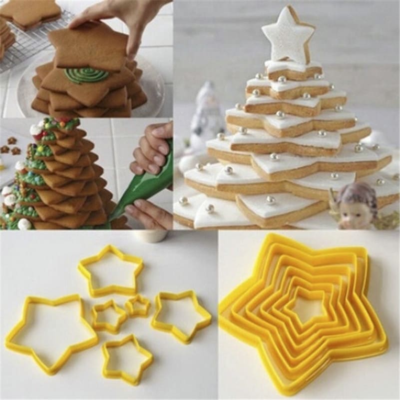 Set Cortadores Estrellas para Árbol 6 Piezas Plástico3