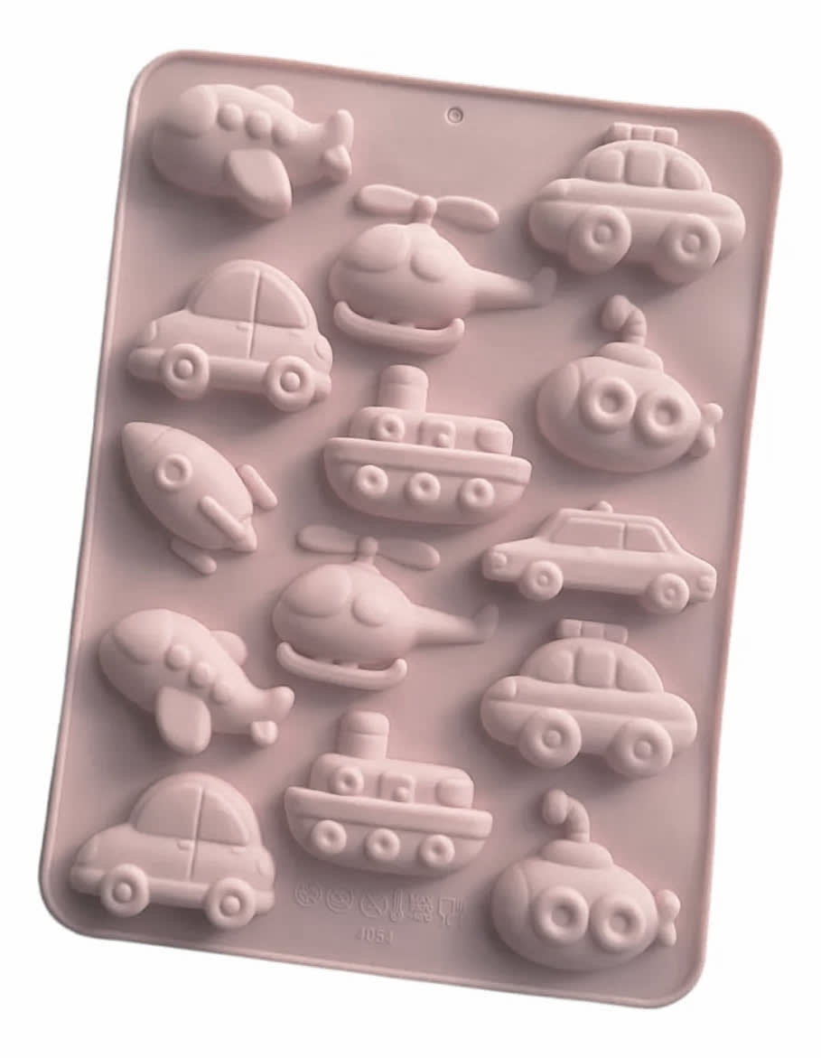 Molde Transportes 14 Cavidades Silicona3