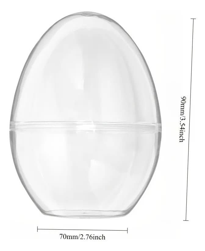 Huevo Acrílico Para Rellenar Transparente 9x7 Cm. 5 Unid.5