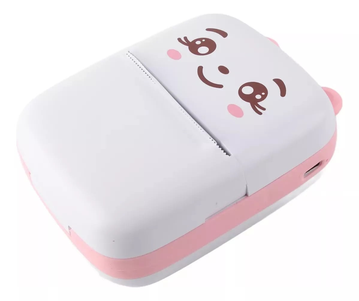 Mini Impresora Térmica Portátil 58 mm. Bluetooth Recargable Carita Rosada5