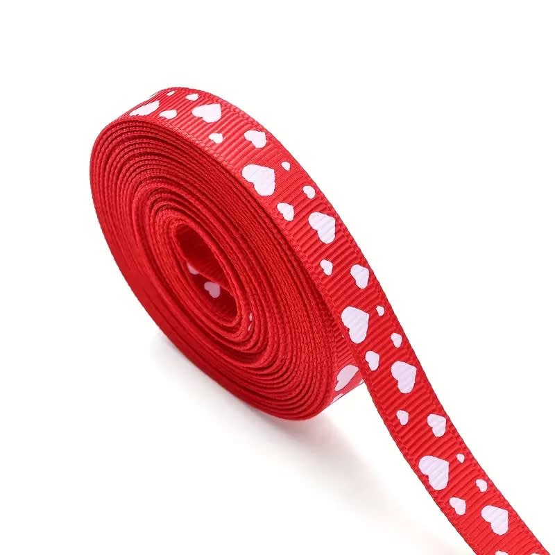 Cinta de Tela para Lazo Rojo Corazón N°2 - 5 Mts.2