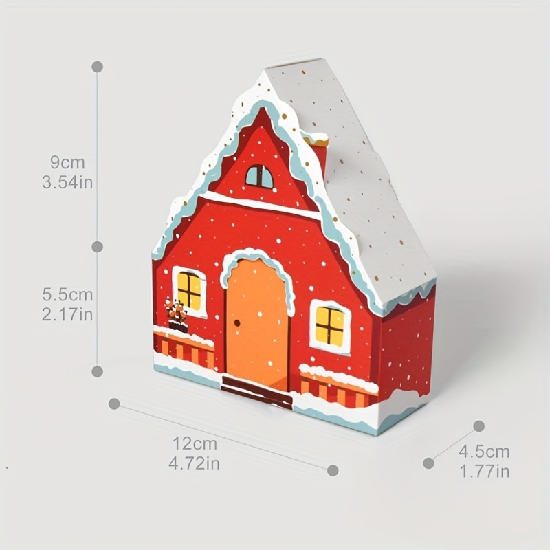 Set Cajas Casa Navidad N°10 14,5x12x4,5 cm. 4 Unidades6