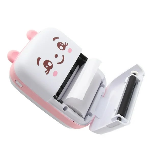 Mini Impresora Térmica Portátil 58 mm. Bluetooth Recargable Carita Rosada4
