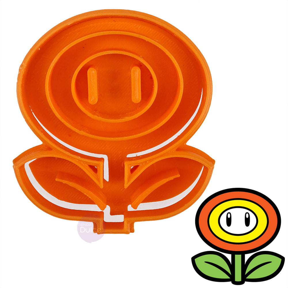 Cortador + Marcador Flor Mario Plástico 4