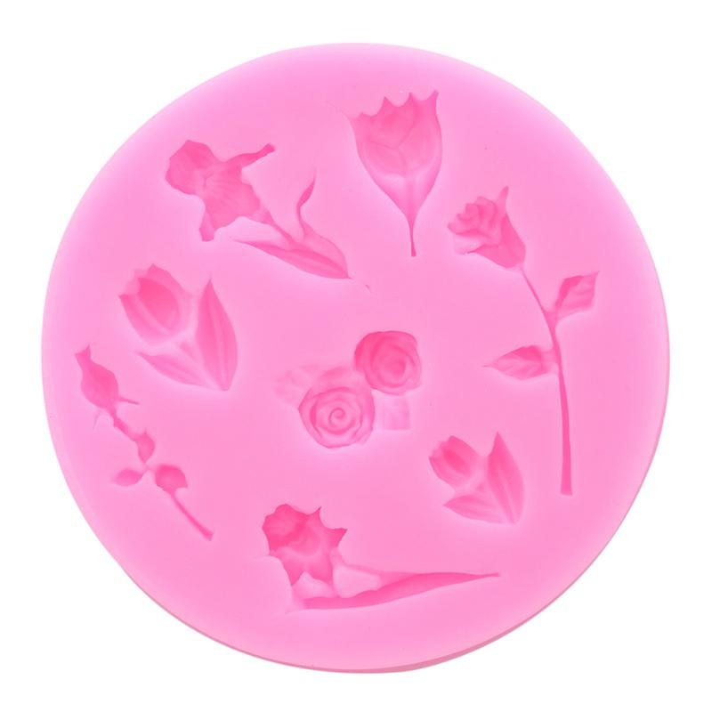 Molde Fondant Rosas y Tulipanes Silicona 0