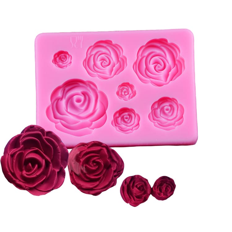 Molde Fondant 7 Rosas Silicona 0