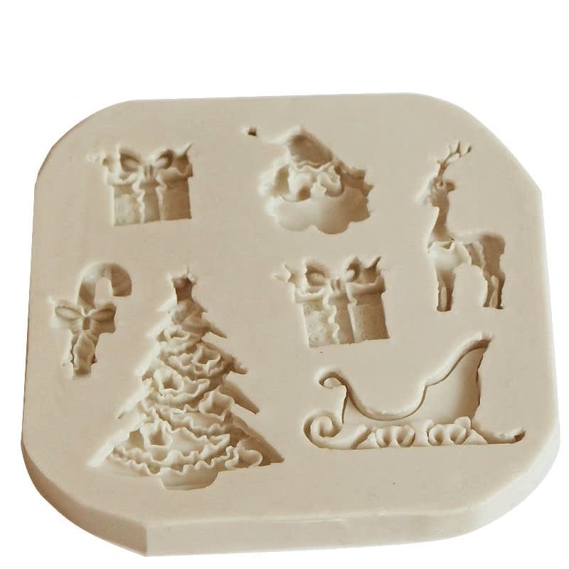 Molde Fondant Navidad Trineo Silicona 0