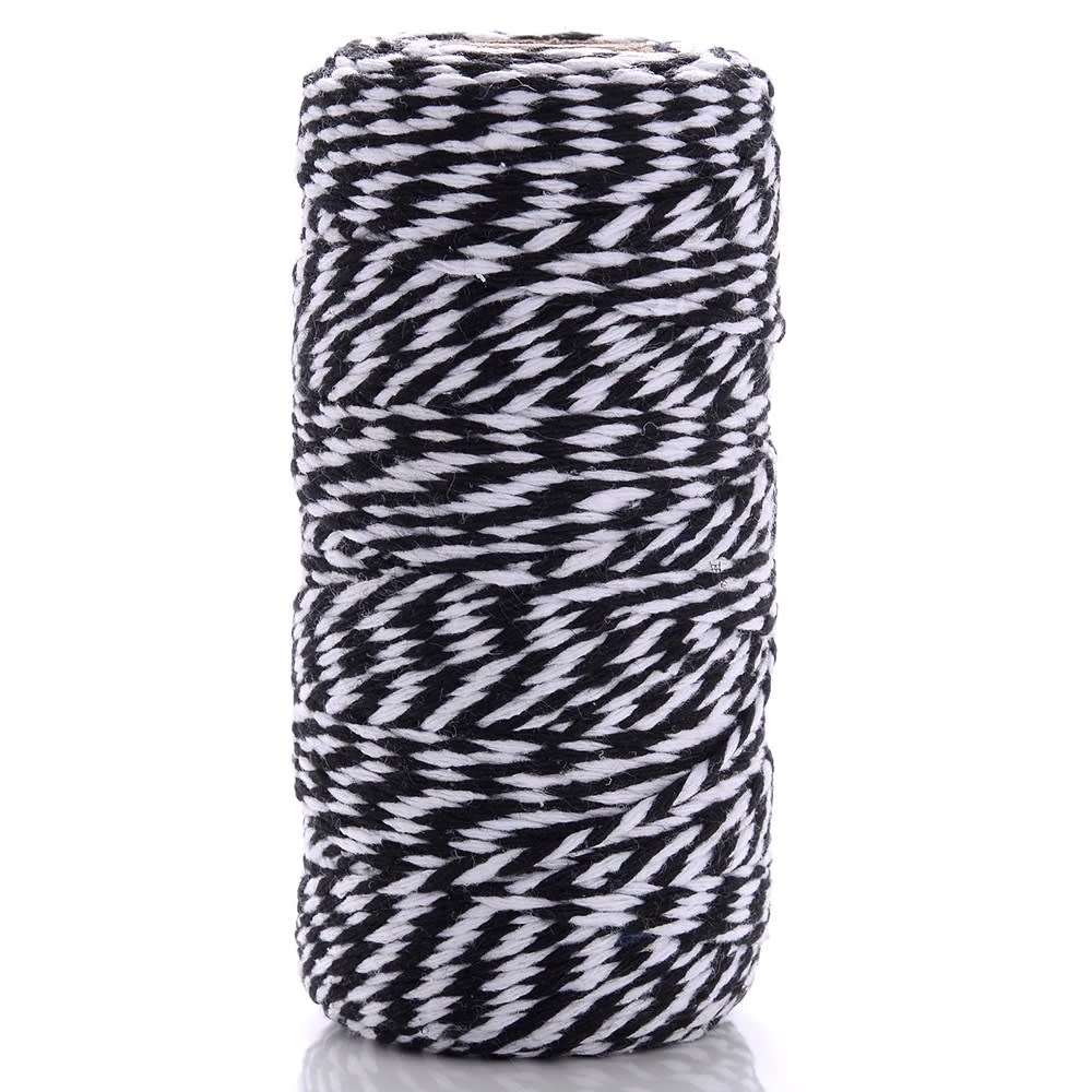 Cordón de Algodón Negro-Blanco 100 mts.2
