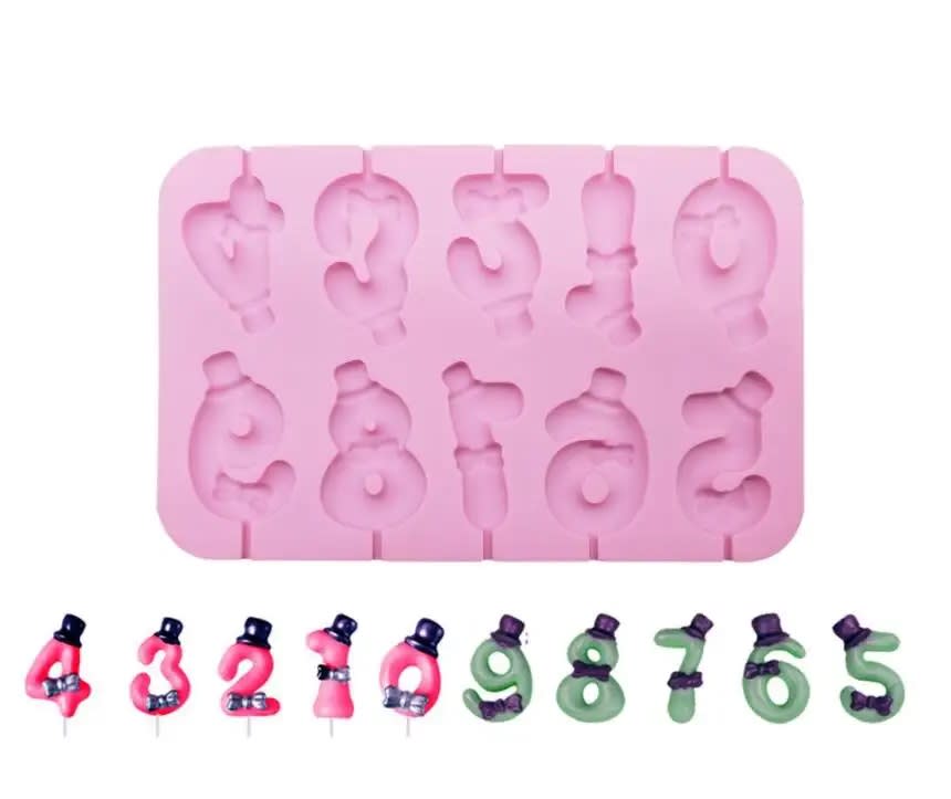 Molde Silicona Paleta Números Sombrero 0
