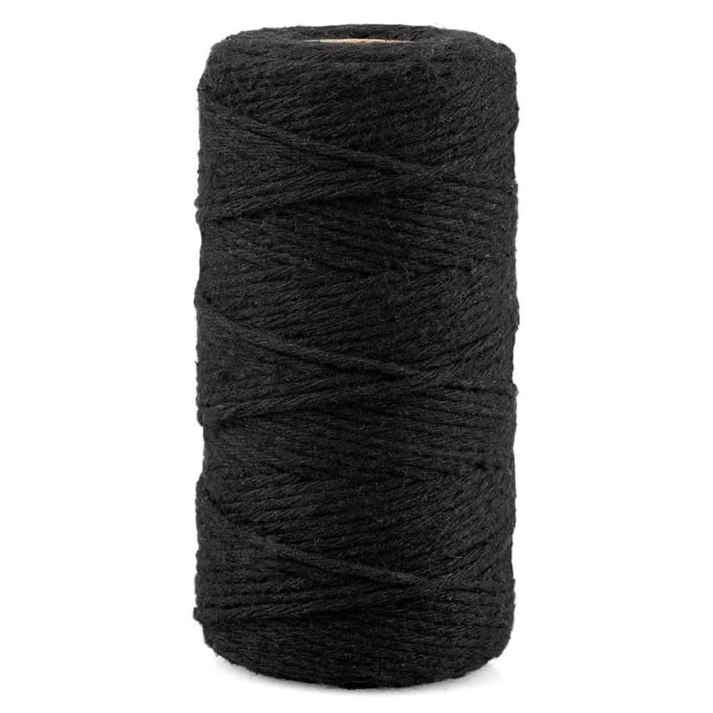 Cordón de Algodón Negro 100 mts. 2