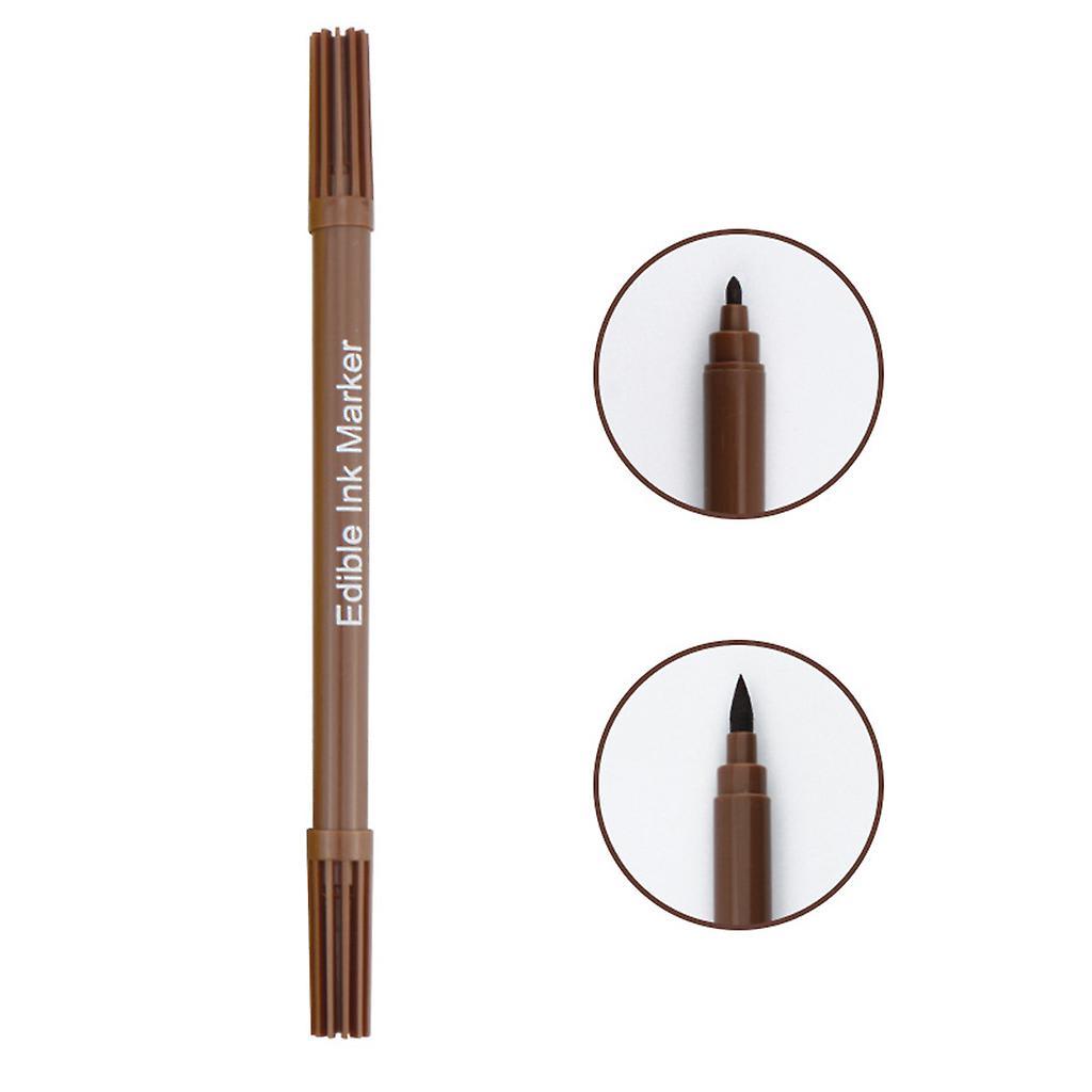 Marcador Doble Punta Fina/Pincel Café 3
