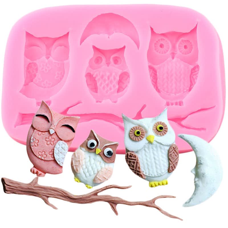Molde Fondant Buhos Silicona 0