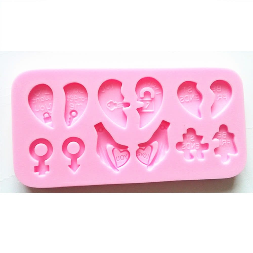 Molde Fondant Amor en 2 Partes Silicona 0