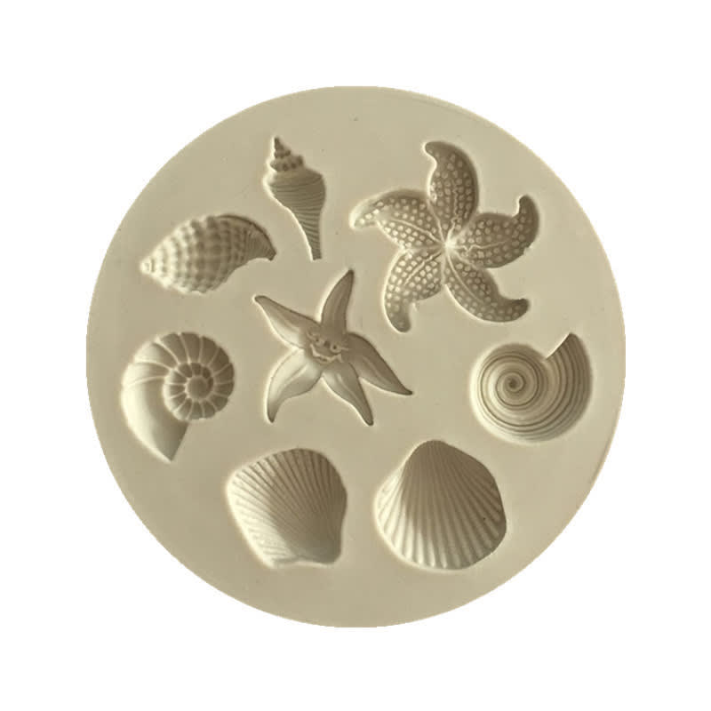 Molde Fondant Estrellas y Conchitas Silicona 2