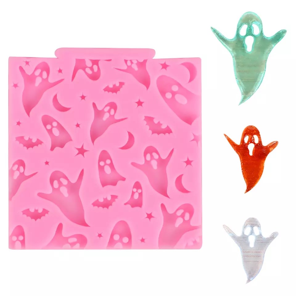 Molde Fondant Plantilla Fantasmas Silicona 0