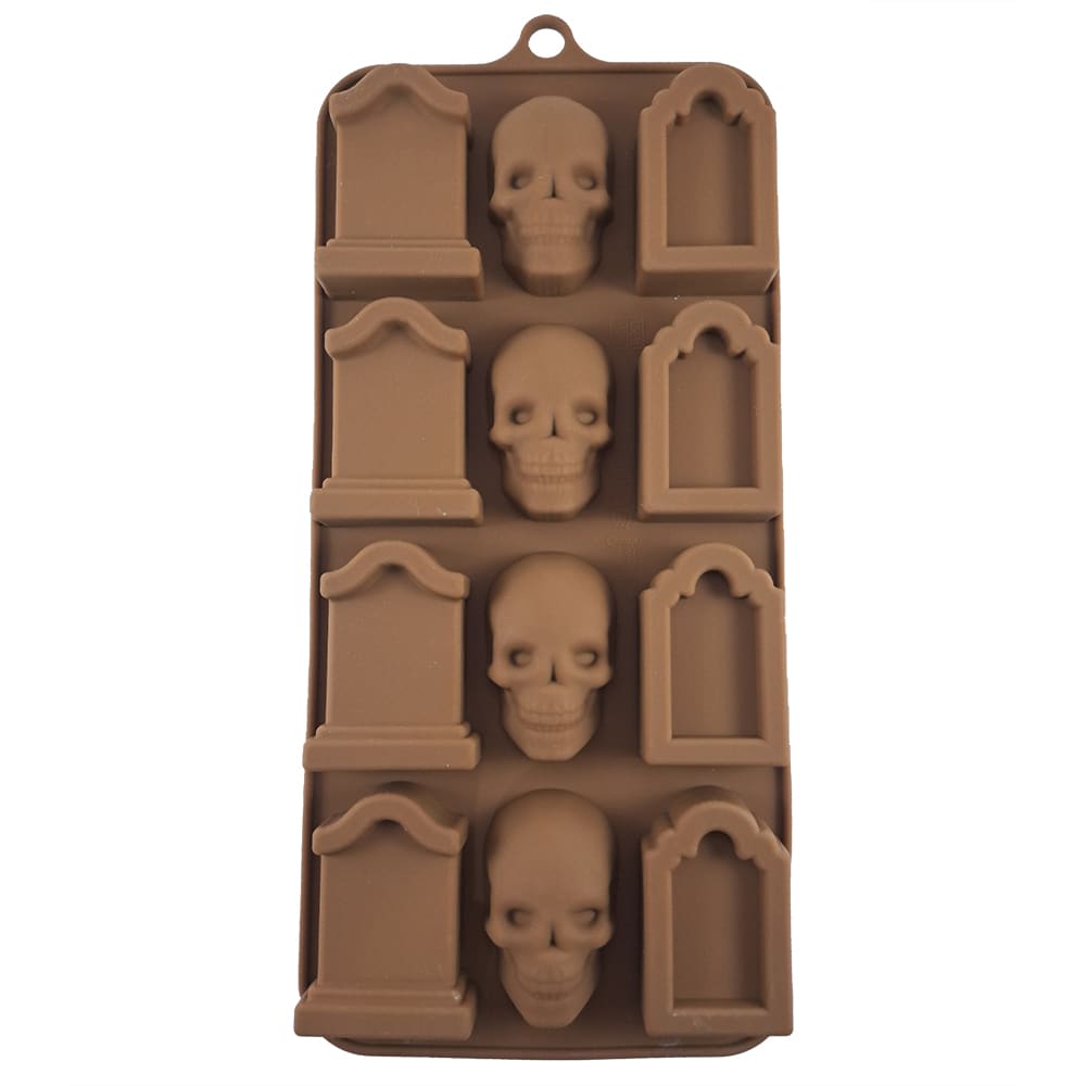 Molde Chocolate Silicona Cráneos y Lápidas 0