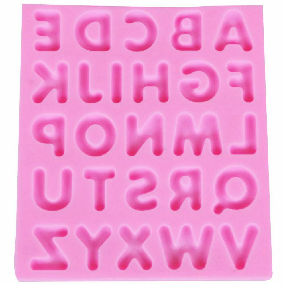 Molde Fondant Letras Mayúsculas Lisas Silicona 0