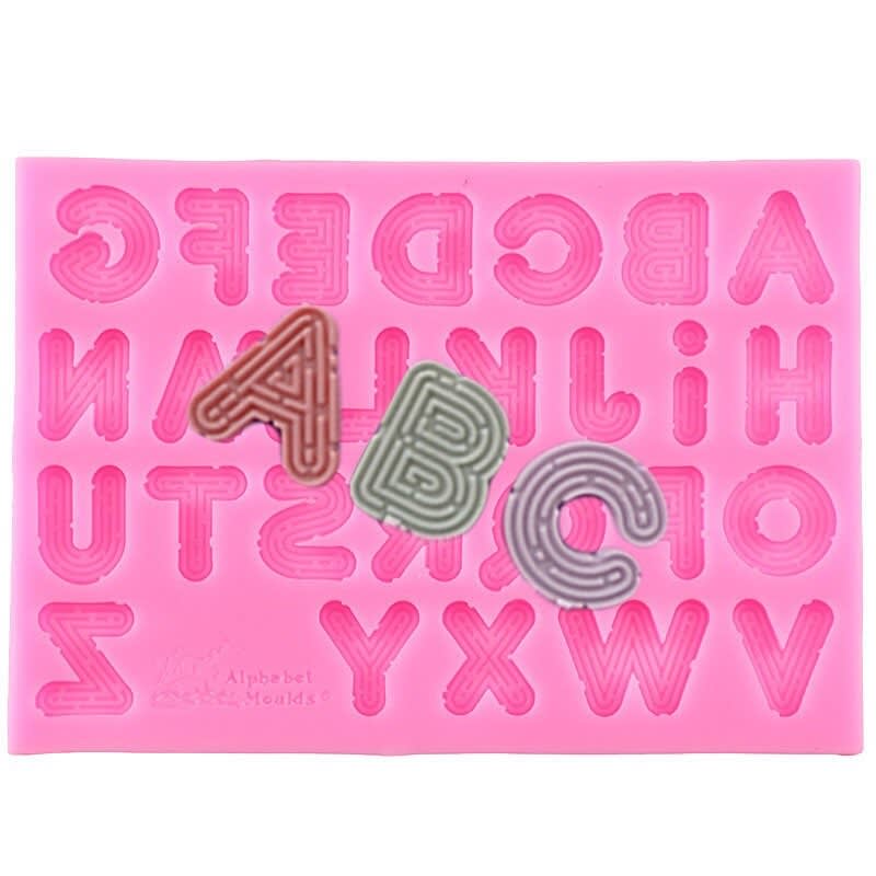 Molde Fondant Alfabeto Lineas Silicona 0