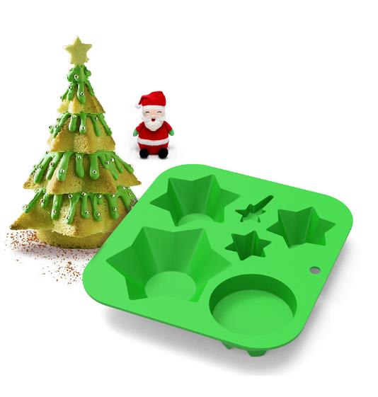 Molde Silicona Pino Navidad Armable 0