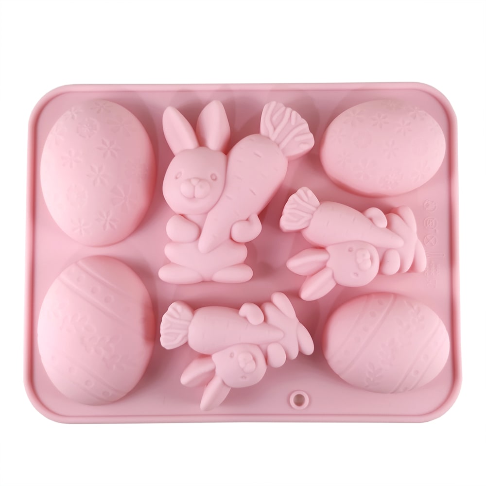 Molde Silicona Conejos y Huevos 7 Cavidades 0