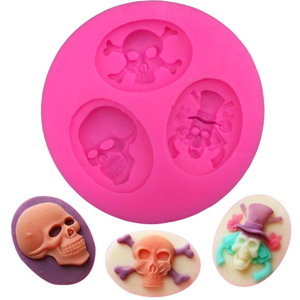 Molde Fondant Calaveras Redondo Silicona 0
