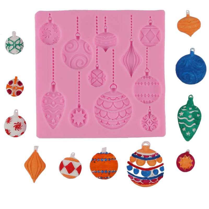 Molde Fondant Bolas Navideñas Silicona 0