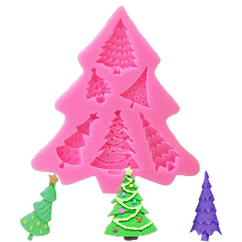 Molde Fondant 6 Pinos Silicona 0