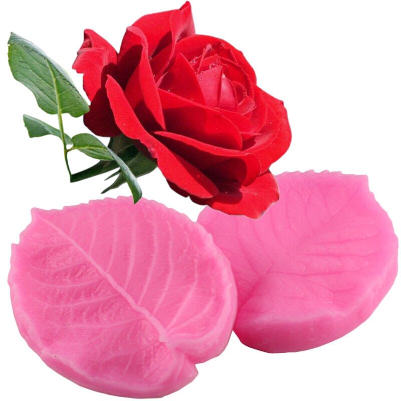 Molde Fondant Nervadura Hoja de Rosa Silicona 0