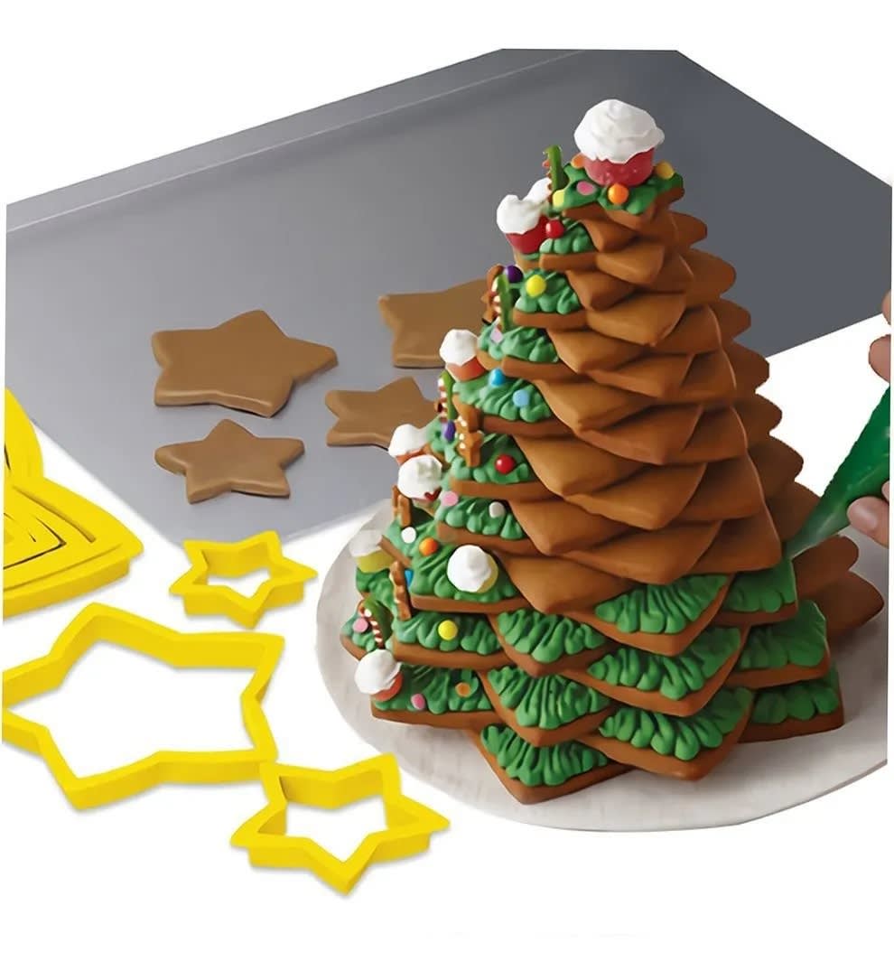 Set Cortadores Estrellas para Árbol 6 Piezas Plástico2