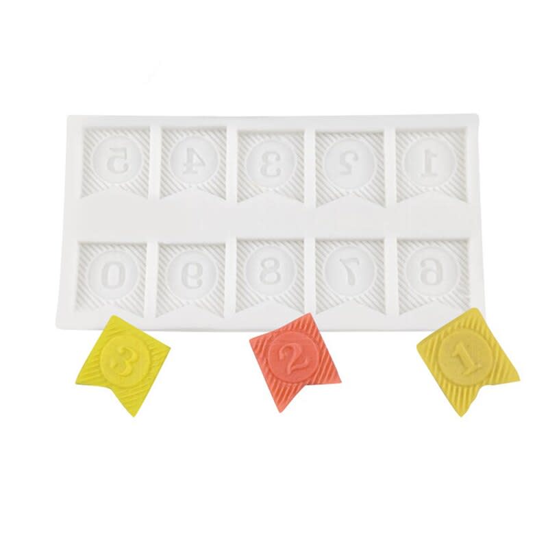 Molde Fondant Banderín Números 0