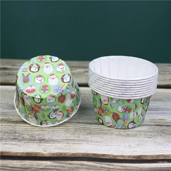 Capsulas Plegadas Cupcake Navidad N°3 50 Unidades 0