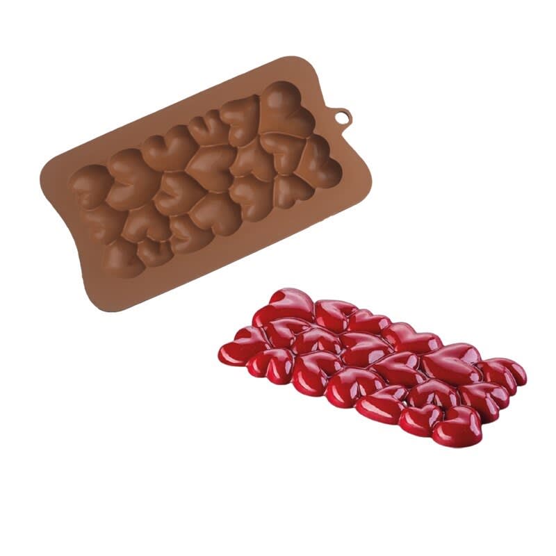 Molde Chocolate Tableta Corazones N°2 Silicona 0
