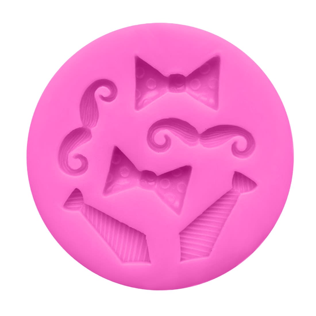 Molde Fondant Bigotes y Corbatas Silicona 0