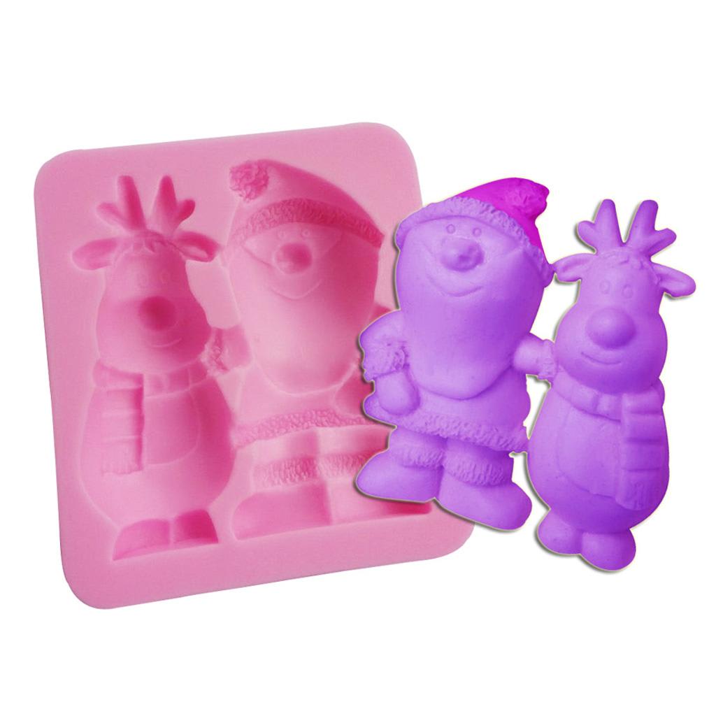 Molde Fondant Santa y Reno Silicona 0
