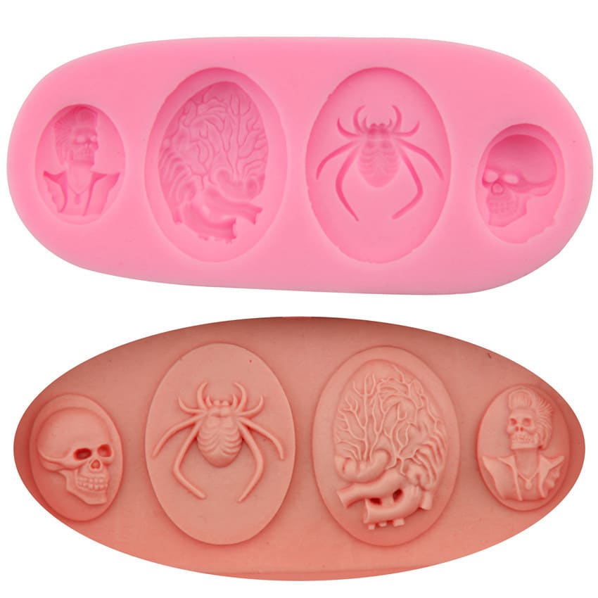 Molde Fondant Camafeo Halloween Silicona 0