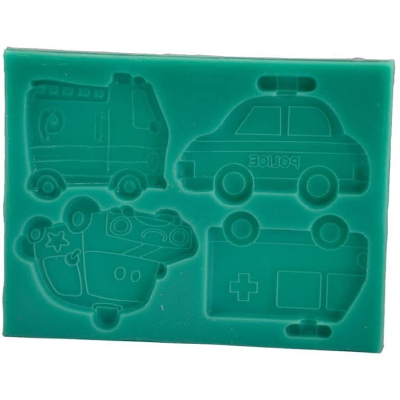 Molde Fondant Autitos de Emergencia Silicona 0