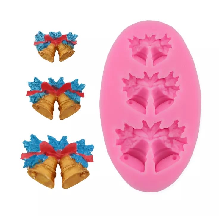 Molde Fondant 3 Campanas Silicona 0