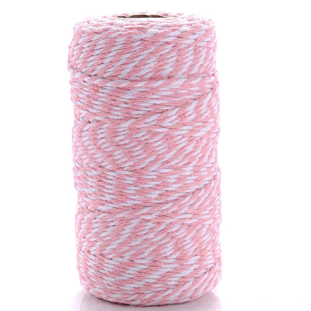 Cordón de Algodón Rosado-Blanco 100 mts. 1