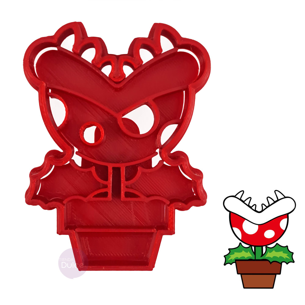 Cortador + Marcador Planta Piraña Mario Plástico 4