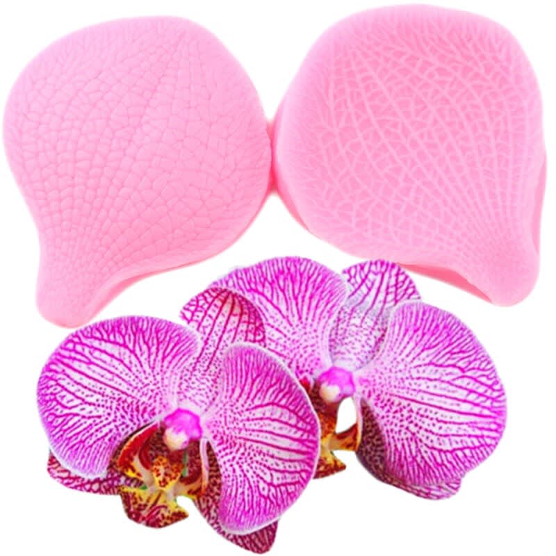 Molde Fondant Nervadura Pétalo de Orquidea Silicona1