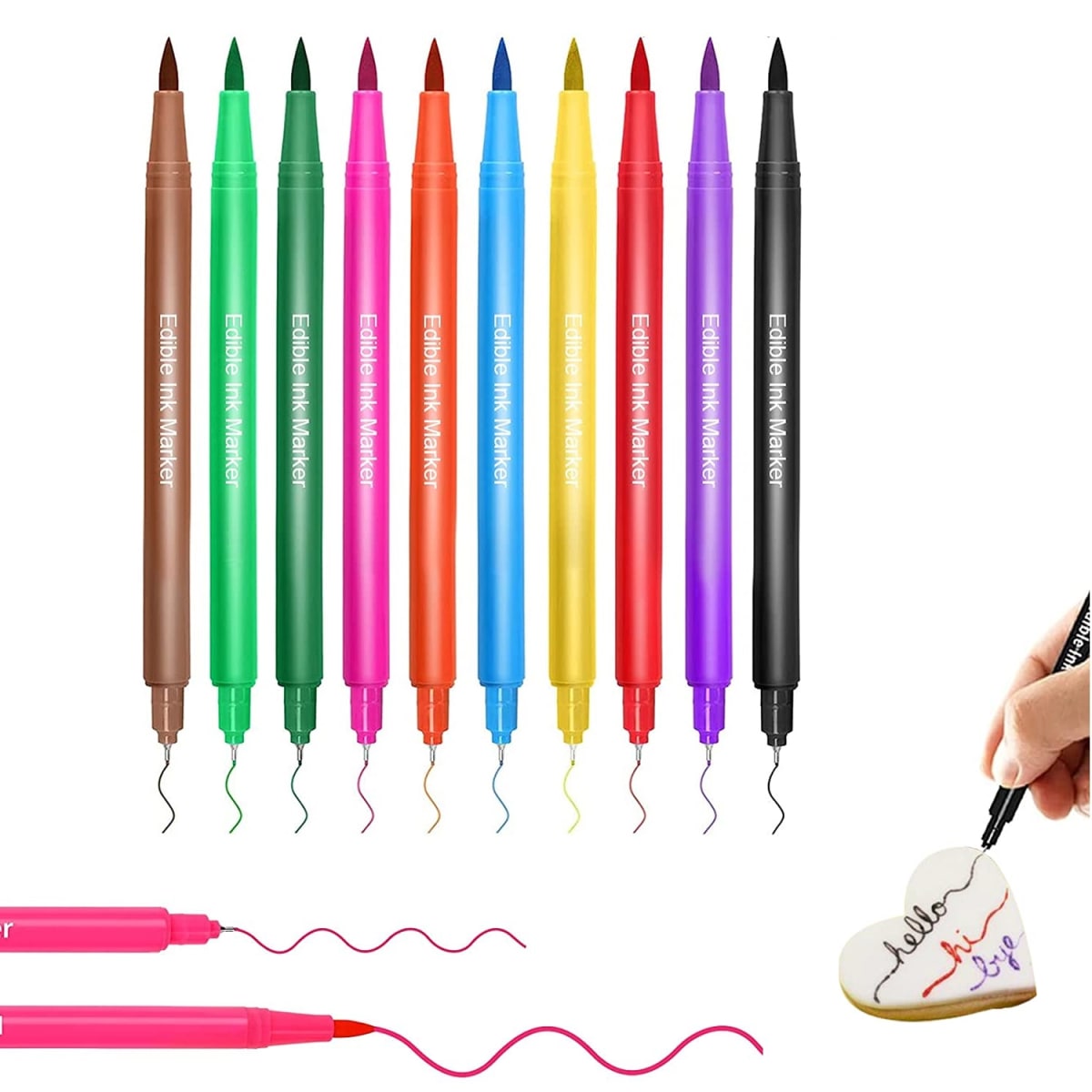 Set 10 Marcadores Doble Punta Linner/Pincel 0