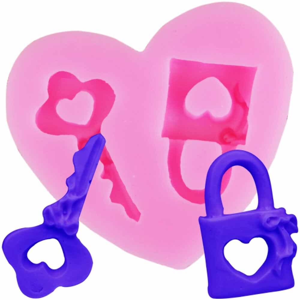 Molde Fondant Llave y Candado Silicona 0