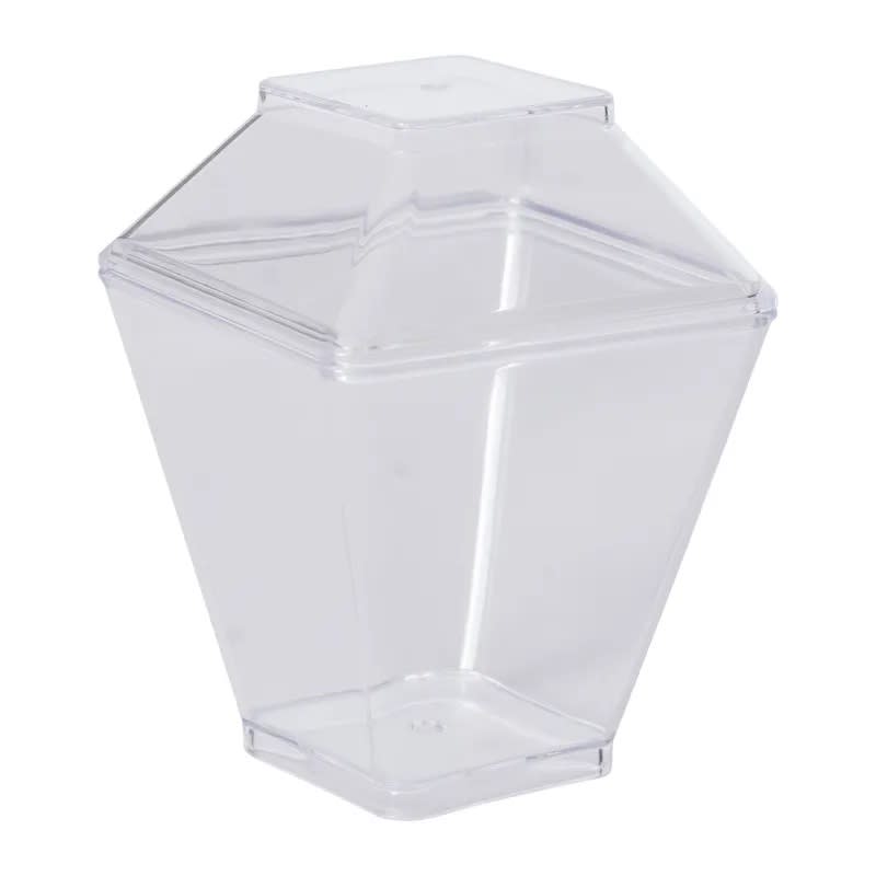 Vaso Acrílico Cuadrado con Tapa 220 ml. 10 Unidades 0