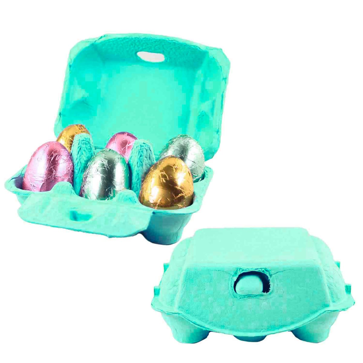 Caja para 6 Huevos Cartón Turquesa 6 Unidades 1