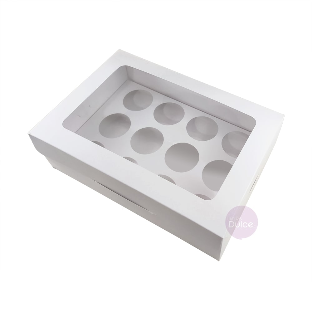 Caja para 12 Minicupcakes Blanca Cartulina 1