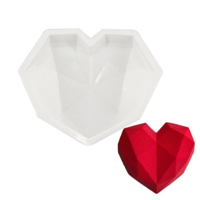 Molde Silicona Corazón Diamante Grande 1